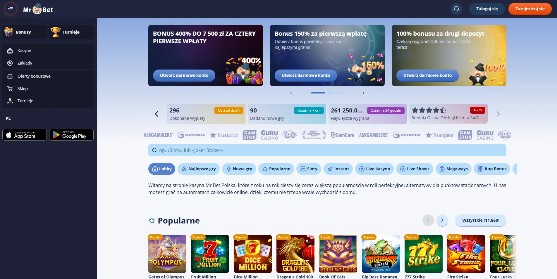 Top kasyno online na prawdziwe pieniądze z prezentem na sloty online